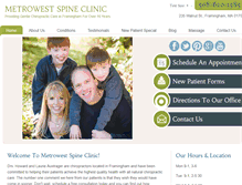 Tablet Screenshot of metrowestspineclinic.com